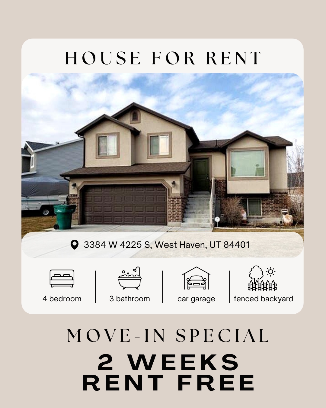 West Haven House: 3384 W 4225 S