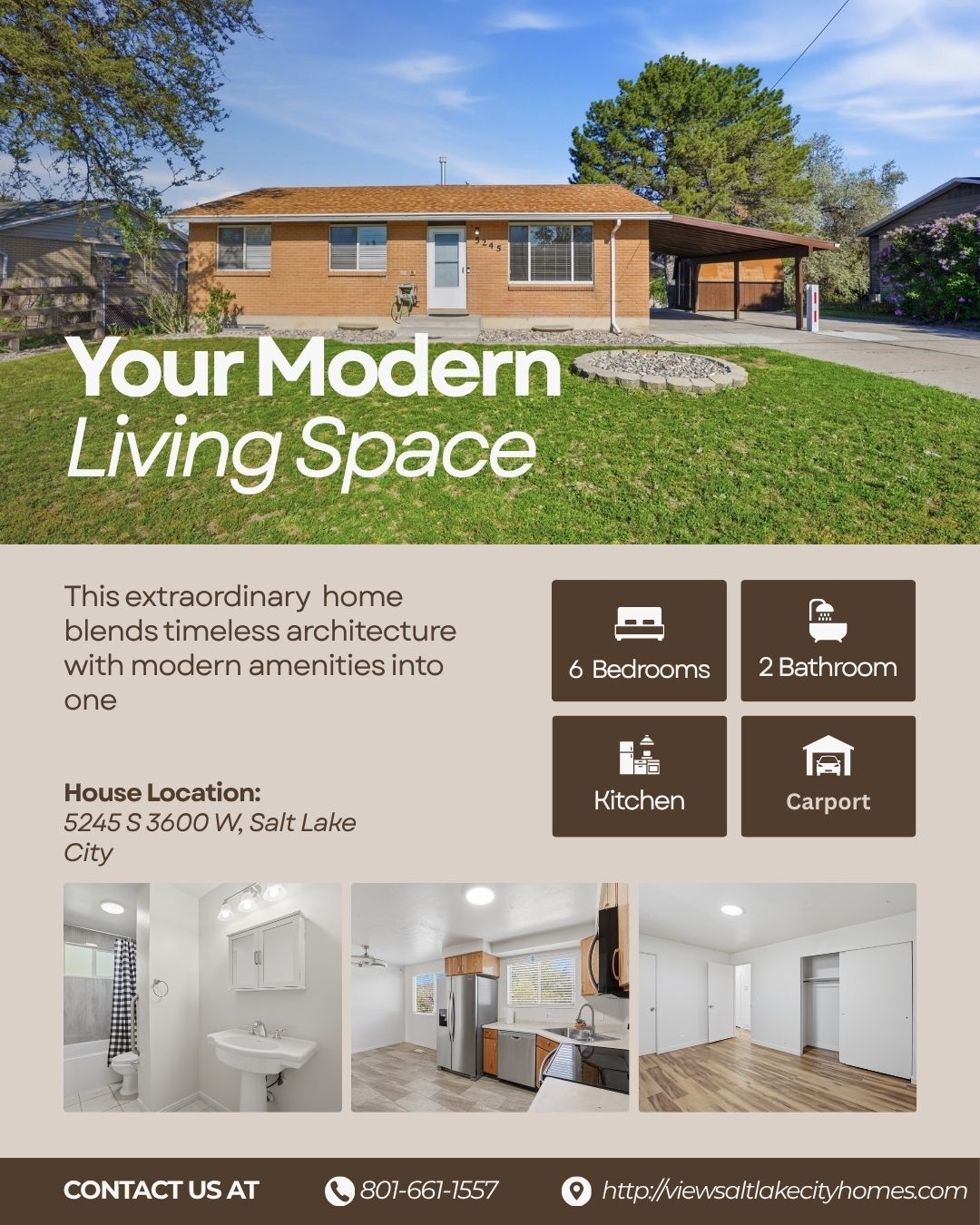 Salt Lake City House: 5245 S 3600 W